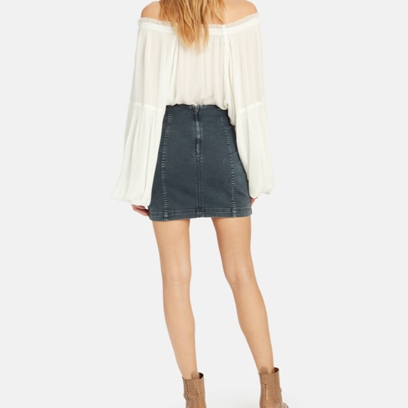 NWT Free People Modern Femme Mini Denim Skirt - Picture 5 of 5